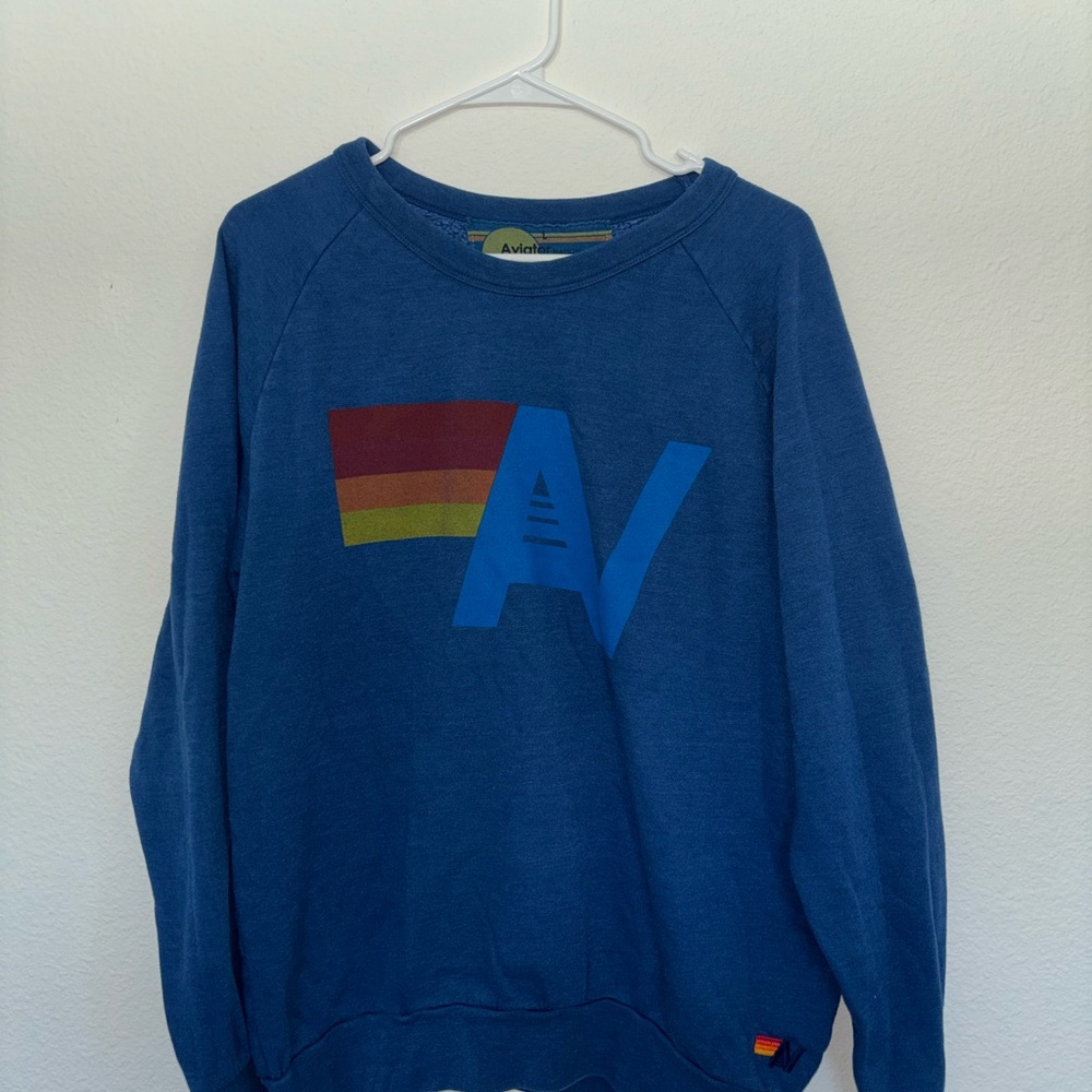 Aviator Nation Blue Crewneck Large